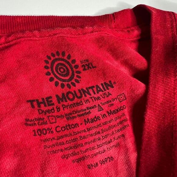 The Mountain Native American Graphic T-Shirt 2XL Red Tie Dye Southwest Art USA - Picture 7 of 8